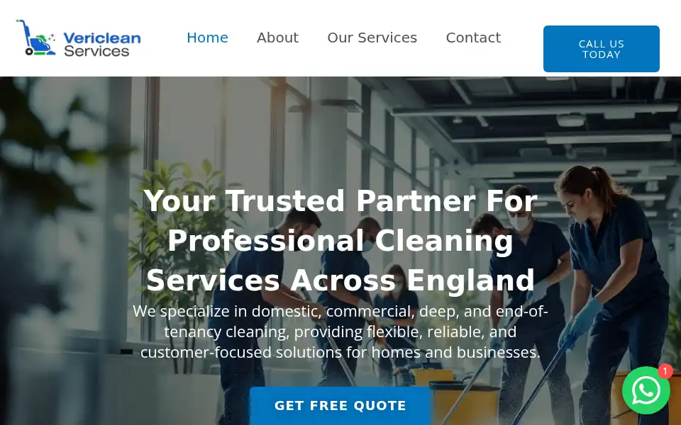 Screenshot of vericleanservices.co.uk