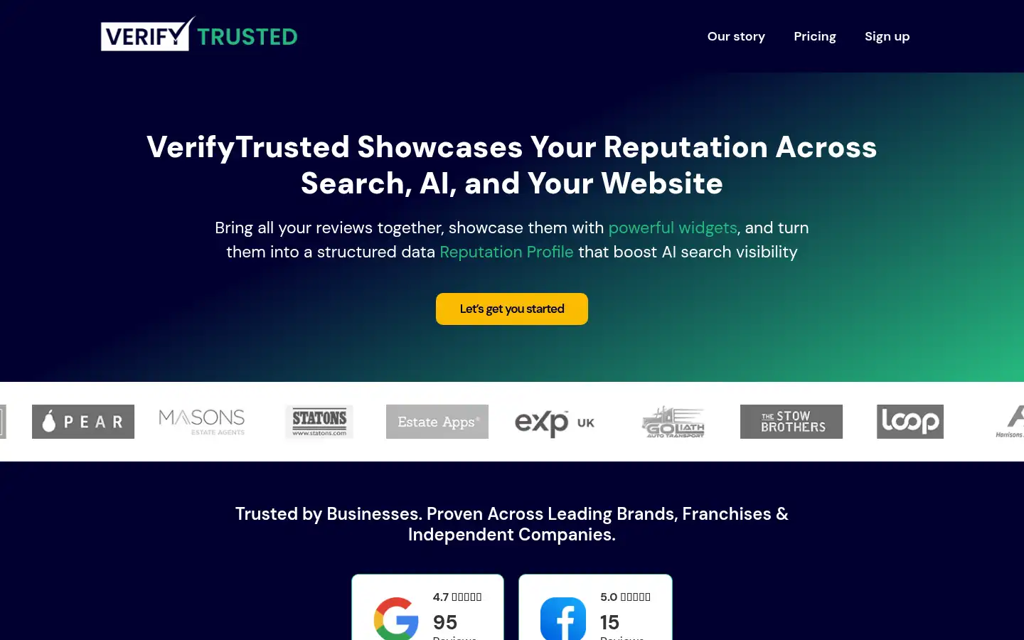 Screenshot of verifytrusted.com