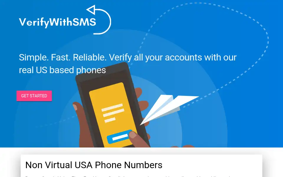 Screenshot of verifywithsms.com