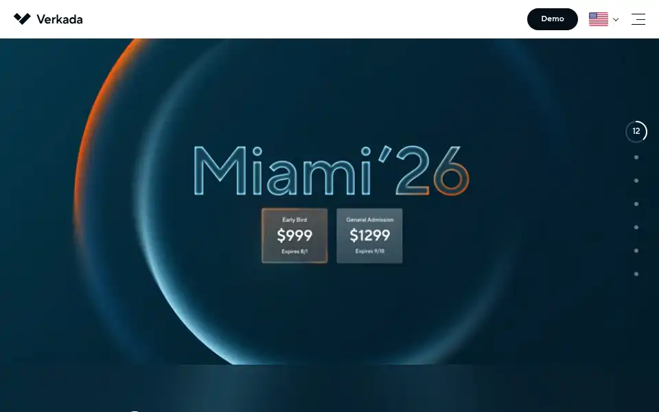 Screenshot of verkada.com