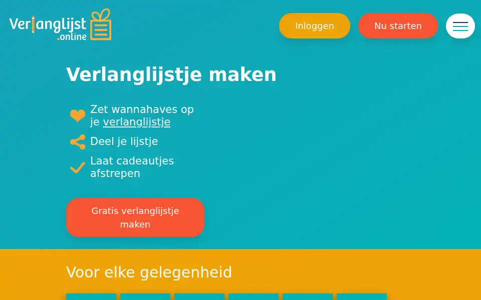 Screenshot of verlanglijst.online