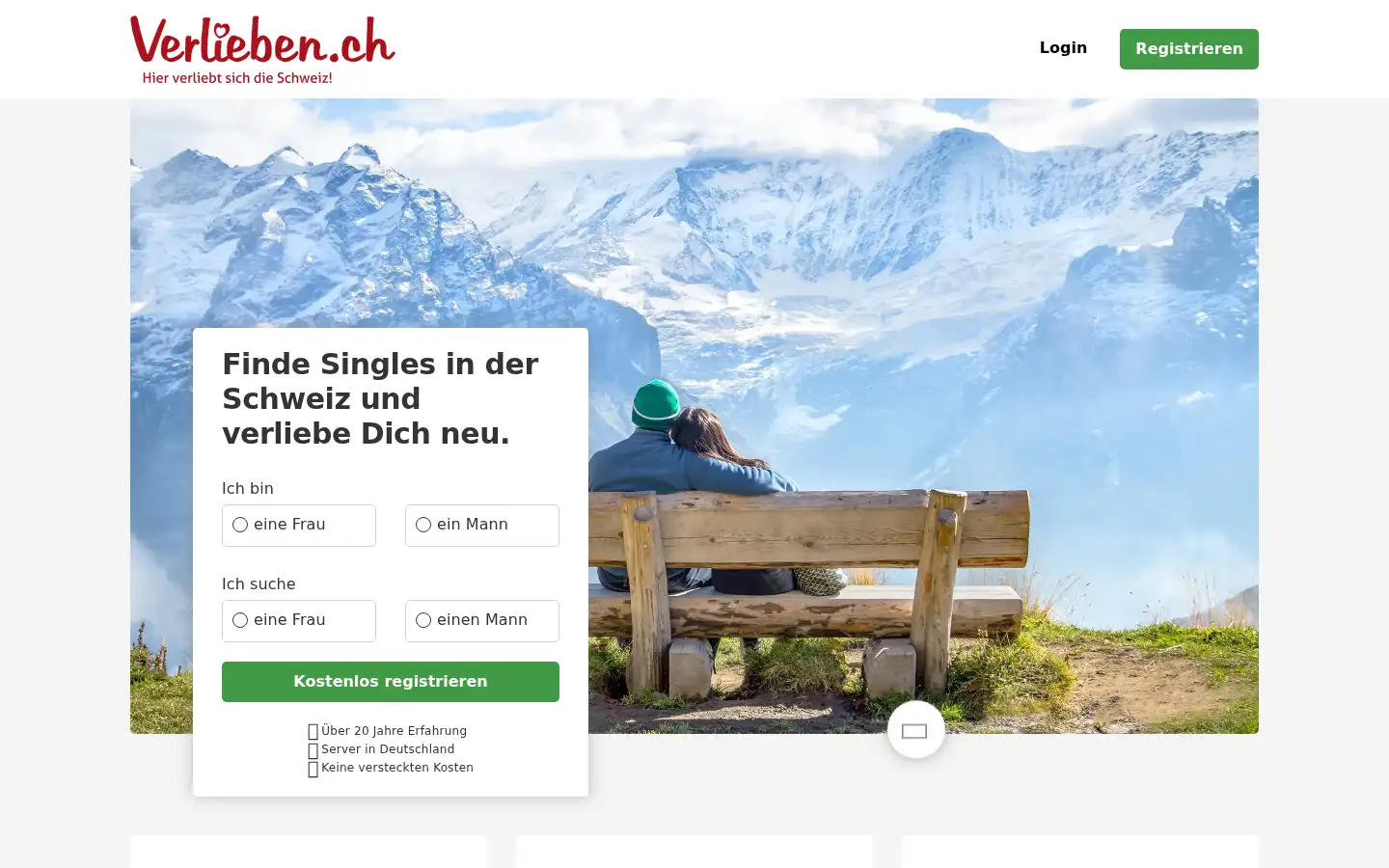 Screenshot of verlieben.ch