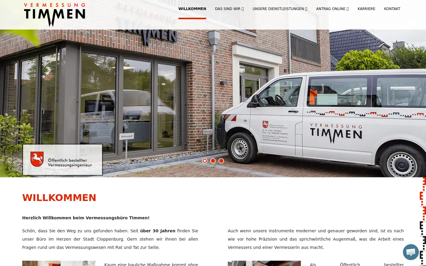 Screenshot of vermessung-timmen.de