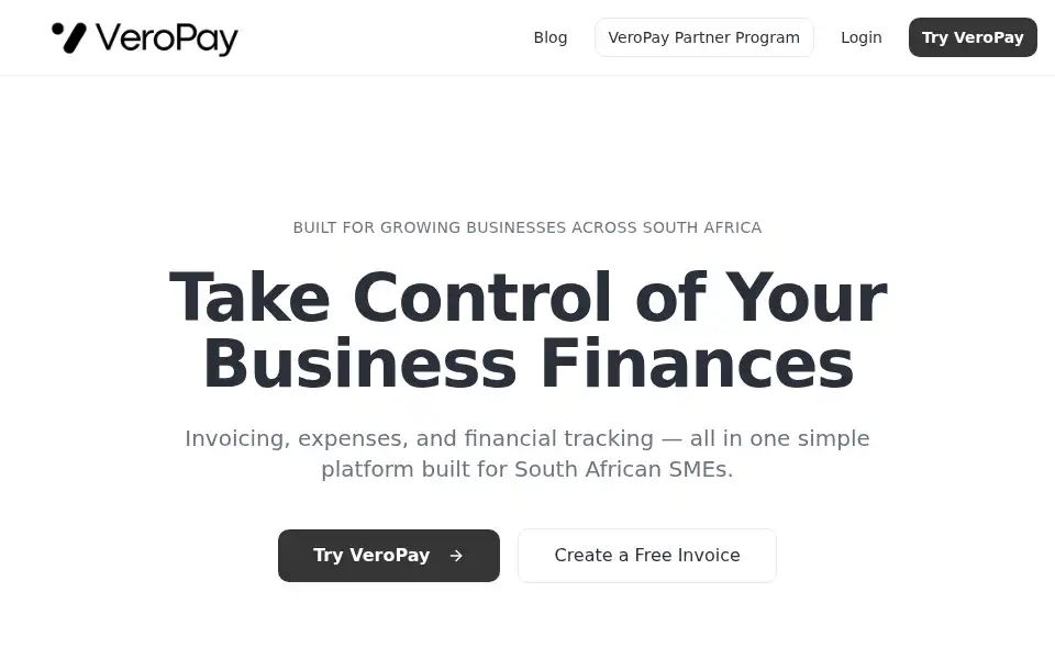 Screenshot of veropay.co.za
