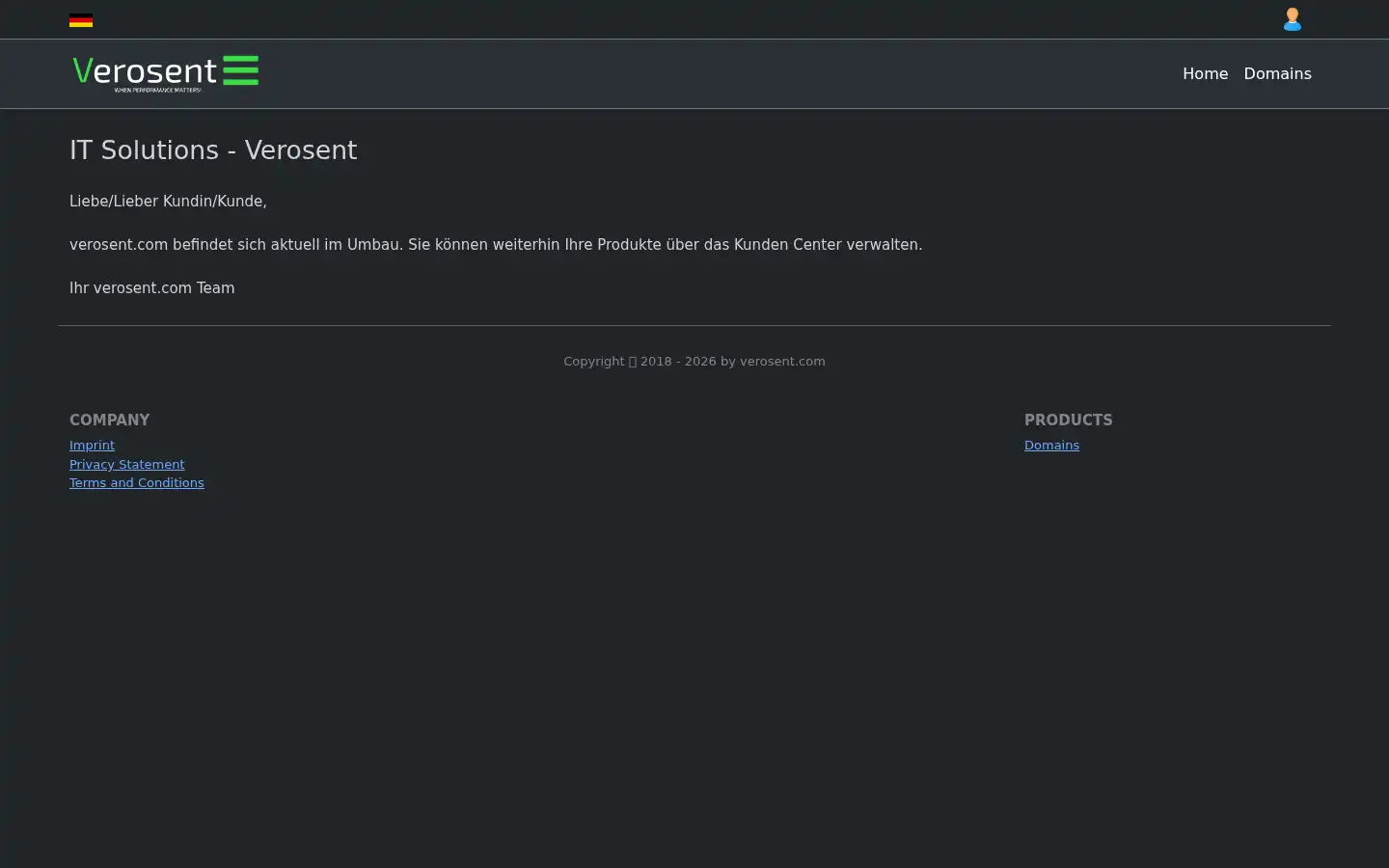 Screenshot of verosent.com
