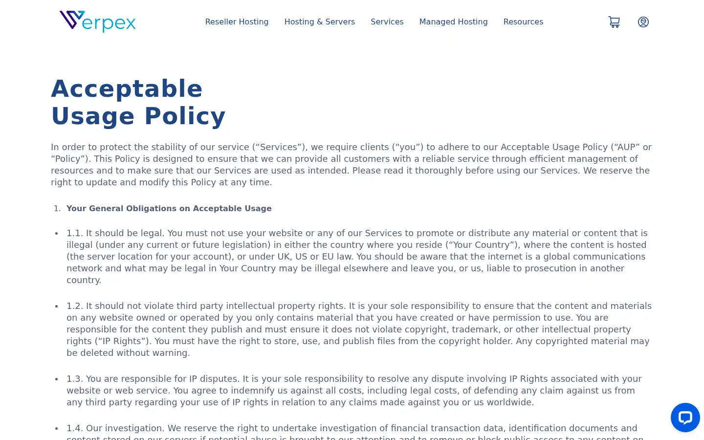 Screenshot of verpex.com