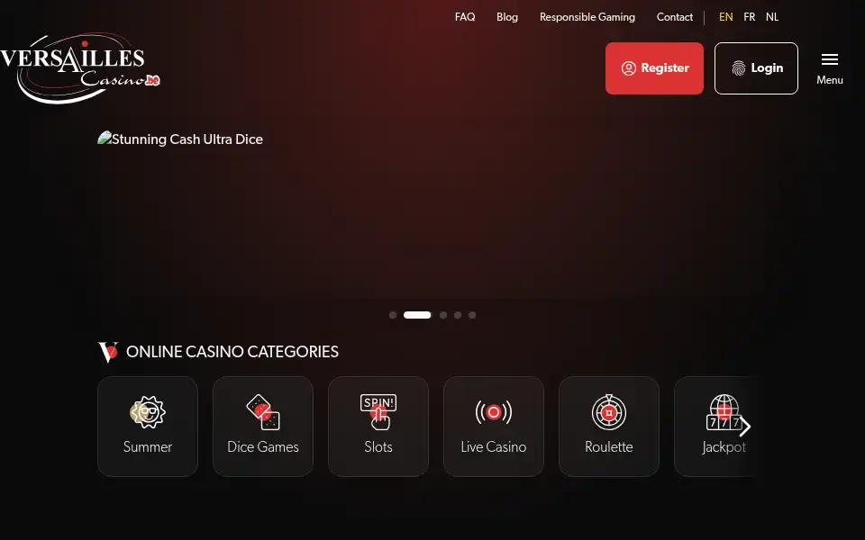 Screenshot of versaillescasino.be