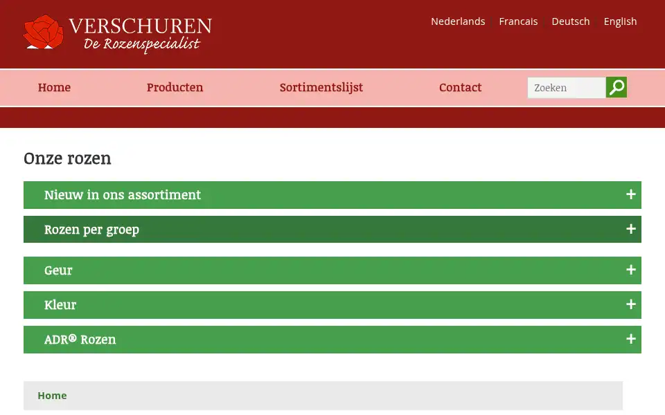 Screenshot of verschurenrozen.nl