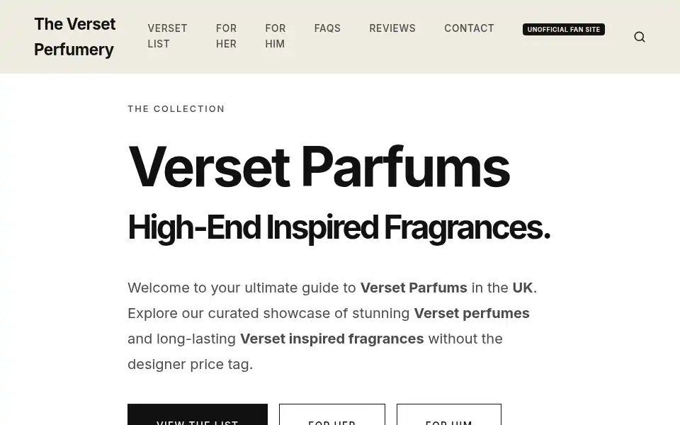 Screenshot of versetparfums.co.uk