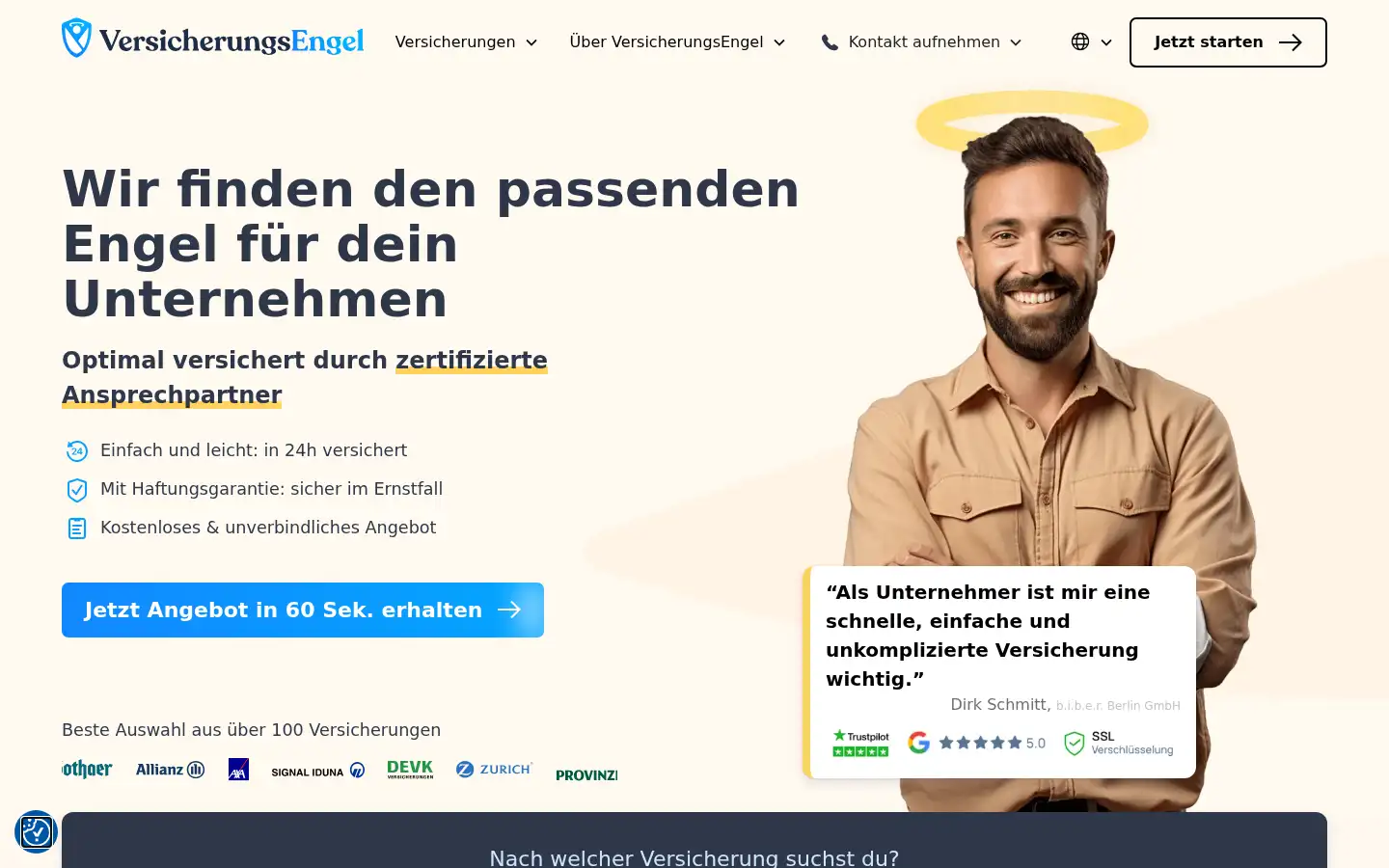 Screenshot of versicherungsengel.de