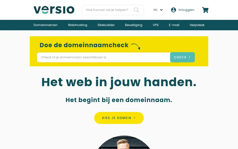 Screenshot of versio.eu