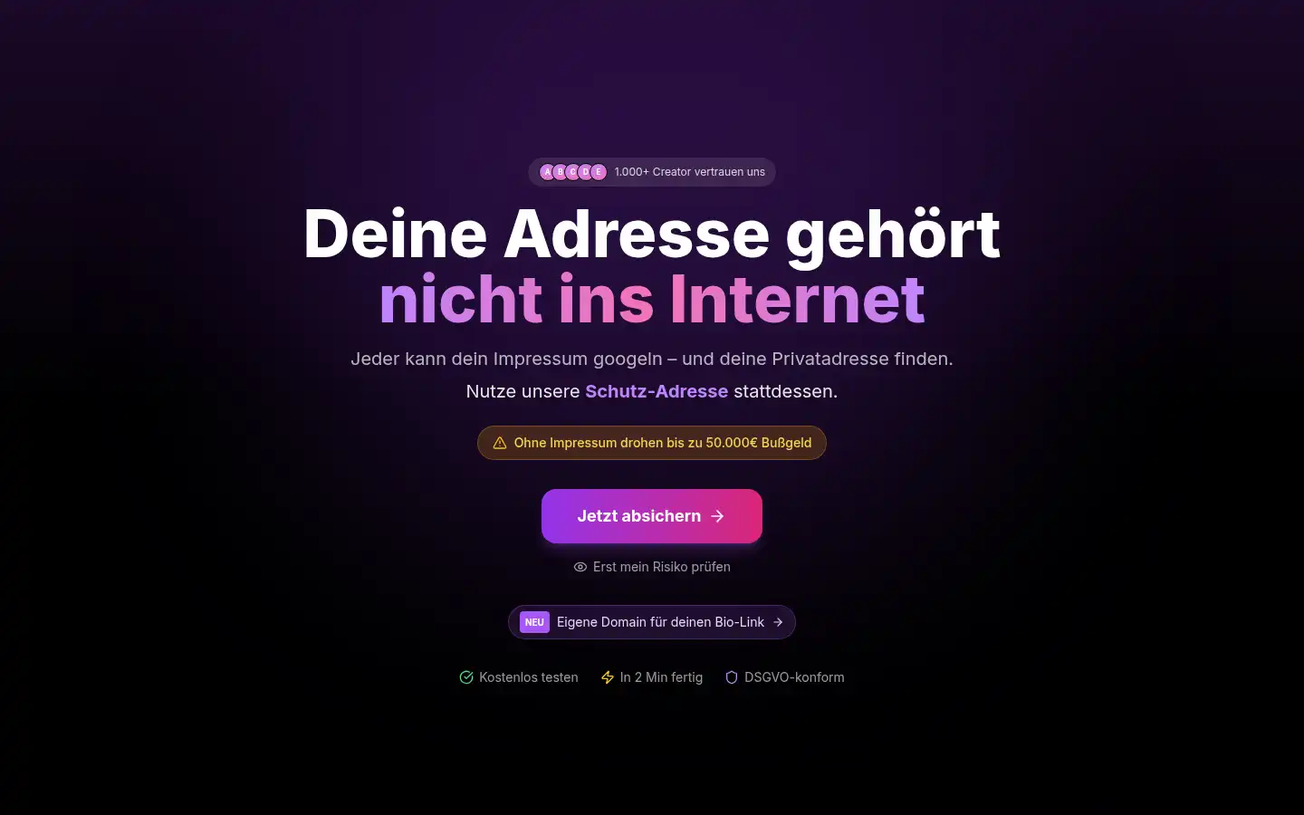 Screenshot of versteckmich.de