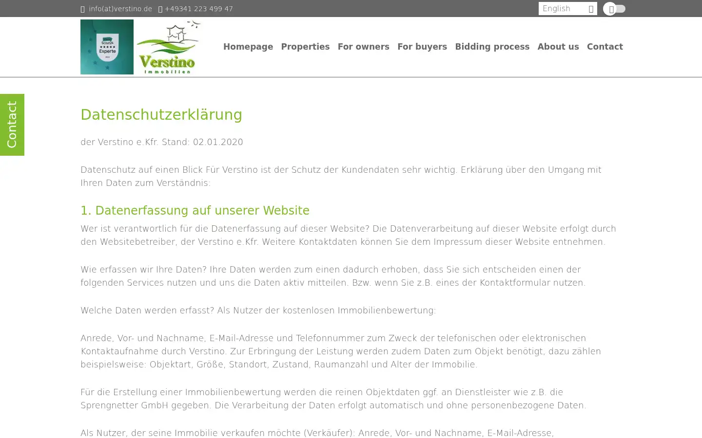 Screenshot of verstino.de