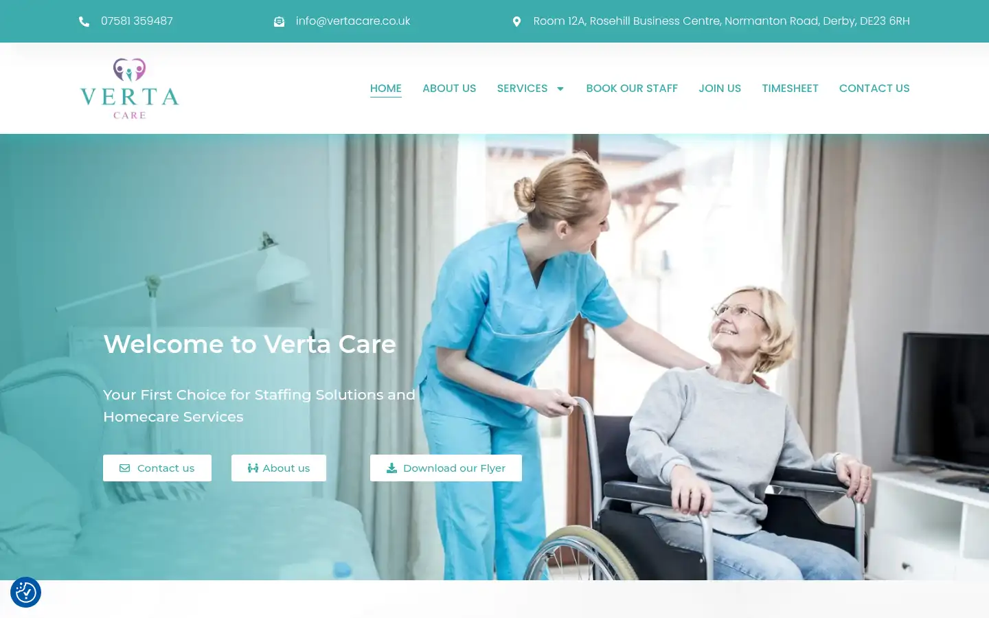 Screenshot of vertacare.co.uk