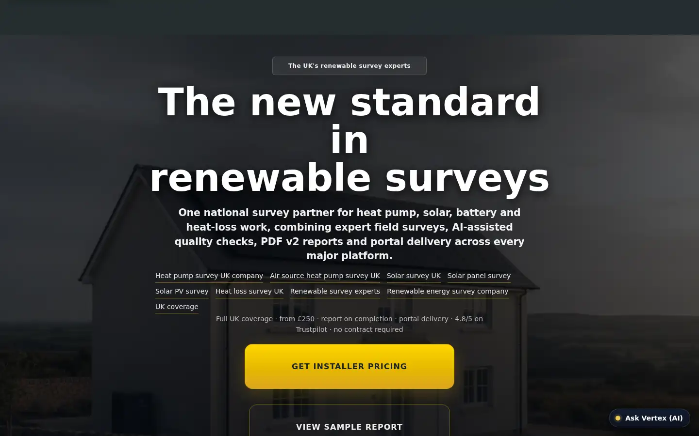 Screenshot of vertex-surveys.co.uk