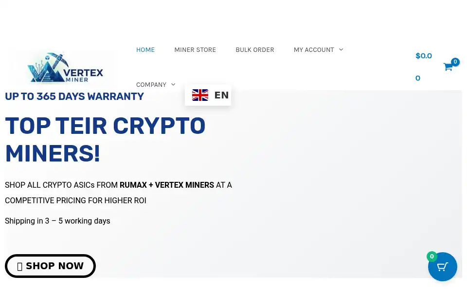 Screenshot of vertexminer.com