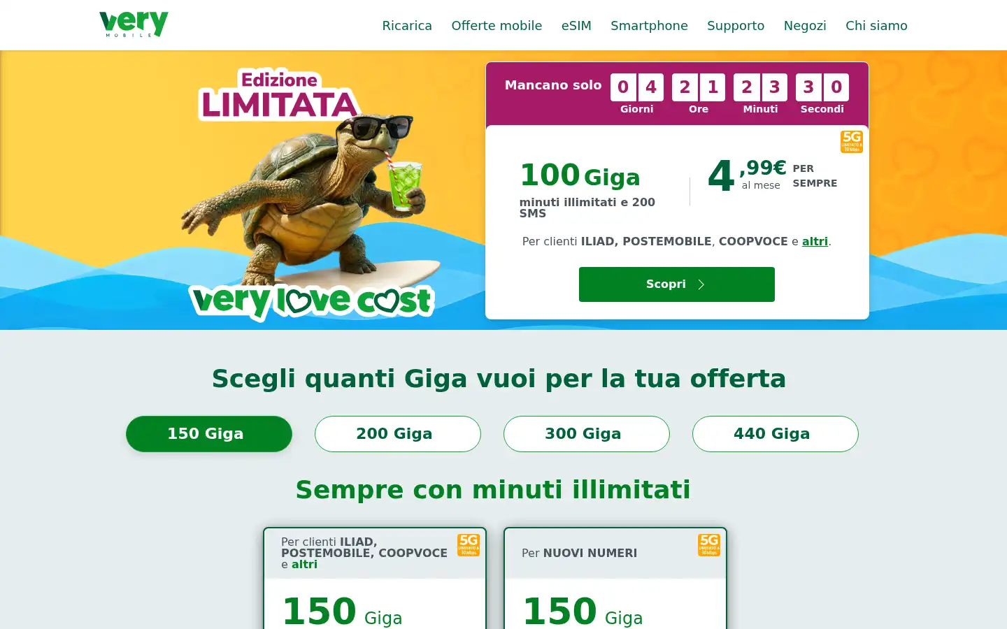 Screenshot of verymobile.it