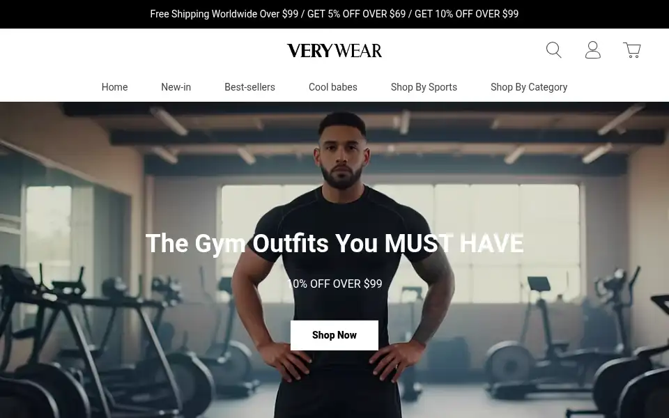 Screenshot of verywear.com