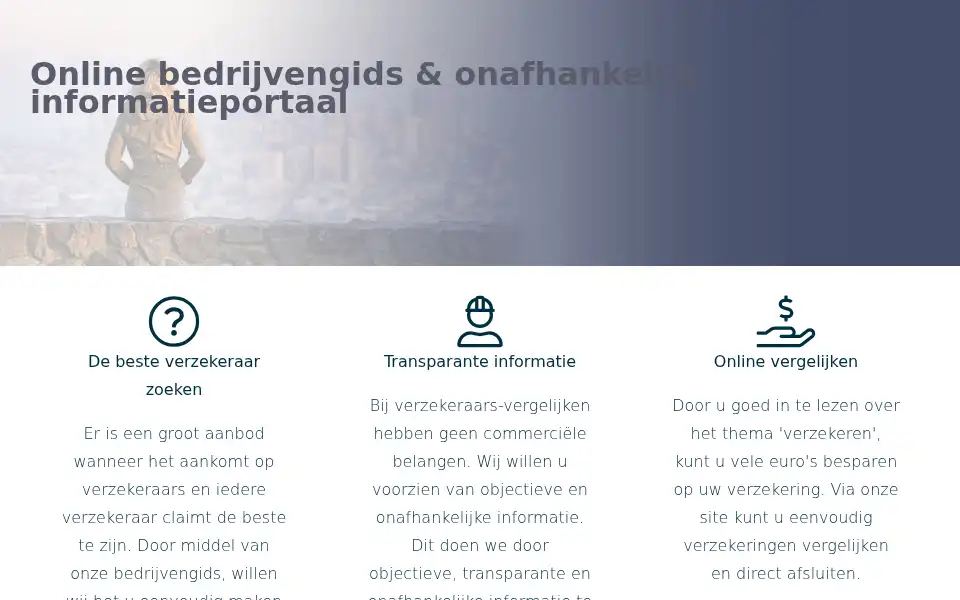 Screenshot of verzekeraars-vergelijken.nl