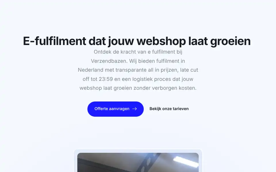 Screenshot of verzendbazen.nl