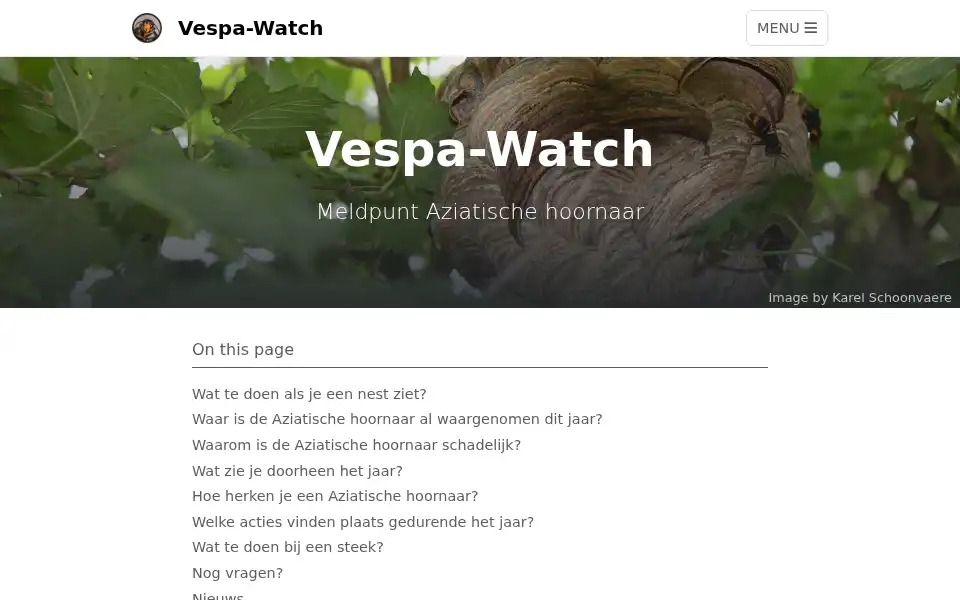 Screenshot of vespawatch.be