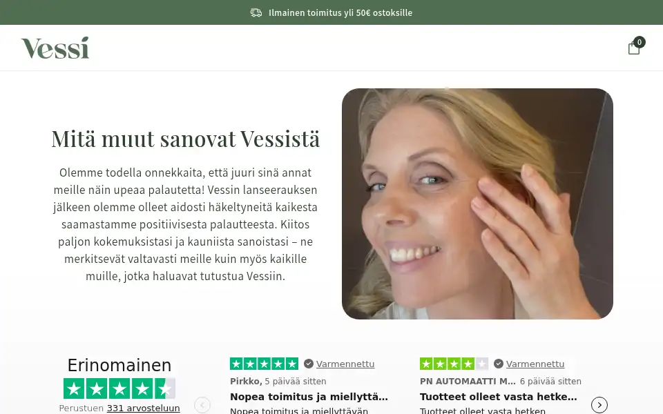 Screenshot of vessi.fi