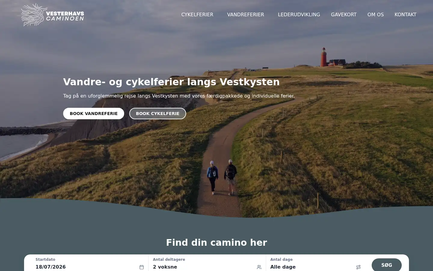 Screenshot of vesterhavscaminoen.dk