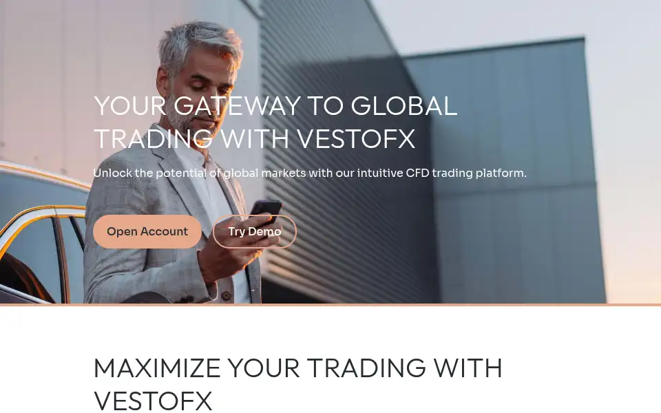 Screenshot of vestoglobal.com