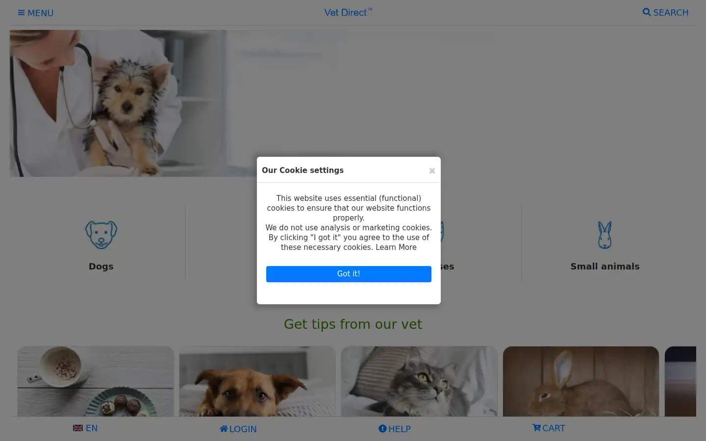 Screenshot of vet-direct.nl