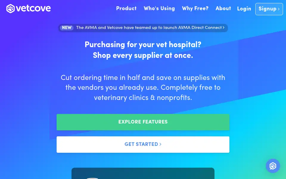 Screenshot of vetcove.com