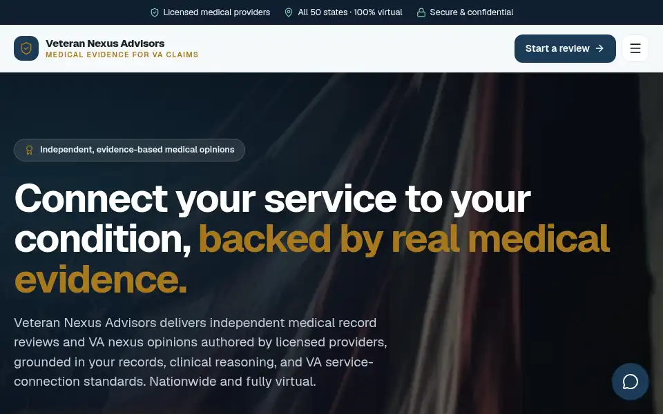 Screenshot of veterannexusadvisors.com