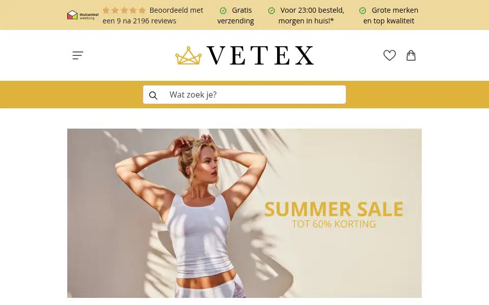 Screenshot of vetex.nl