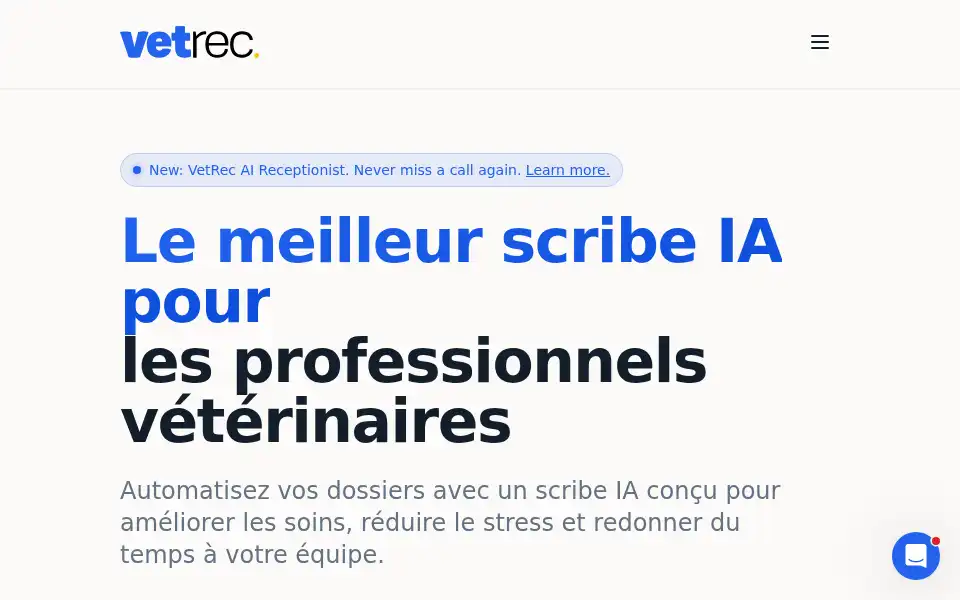 Screenshot of vetrec.io