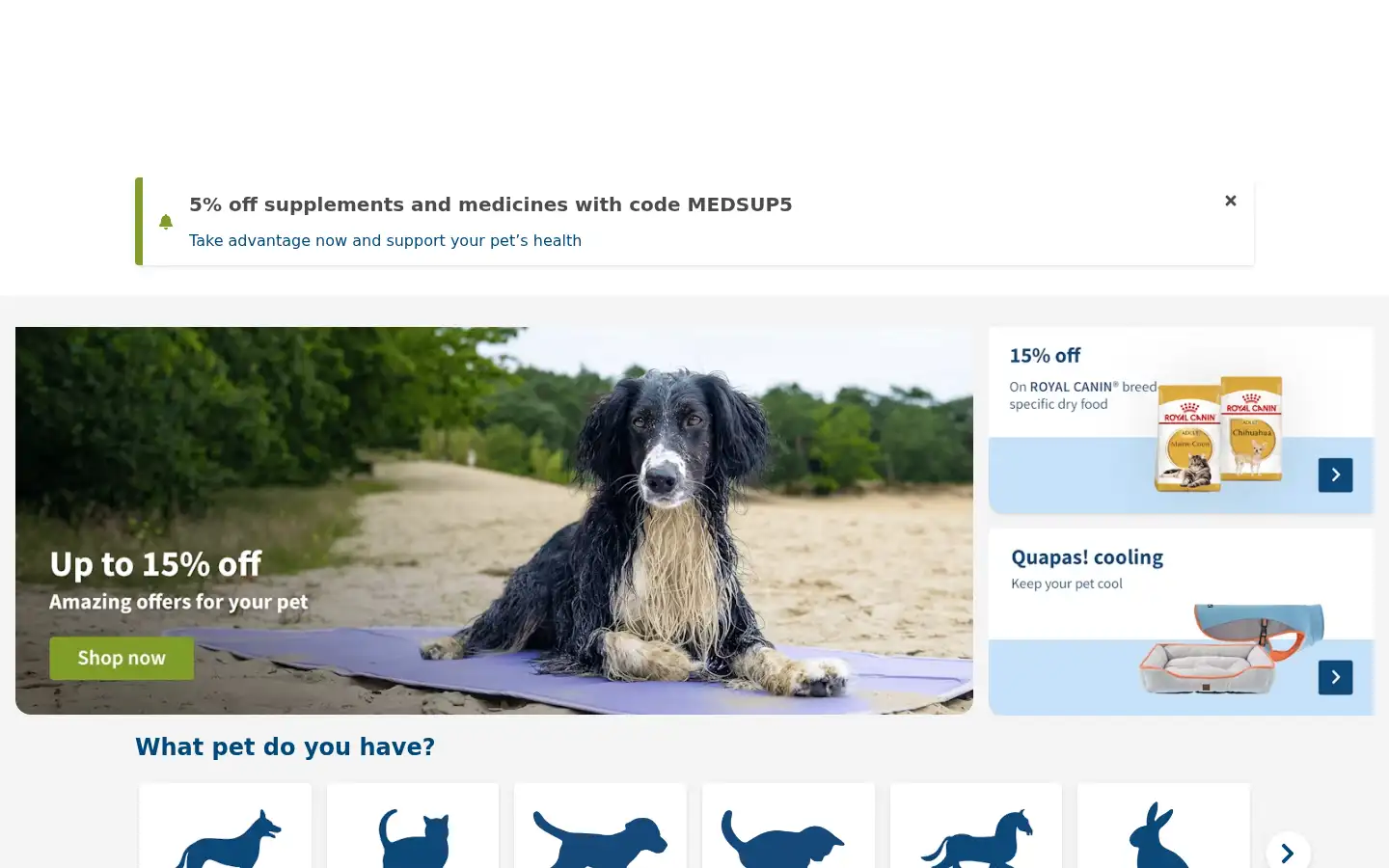 Screenshot of vetsend.co.uk