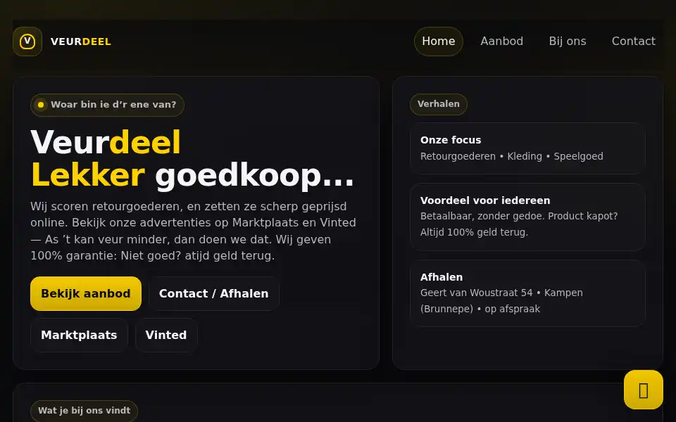 Screenshot of veurdeel.nl