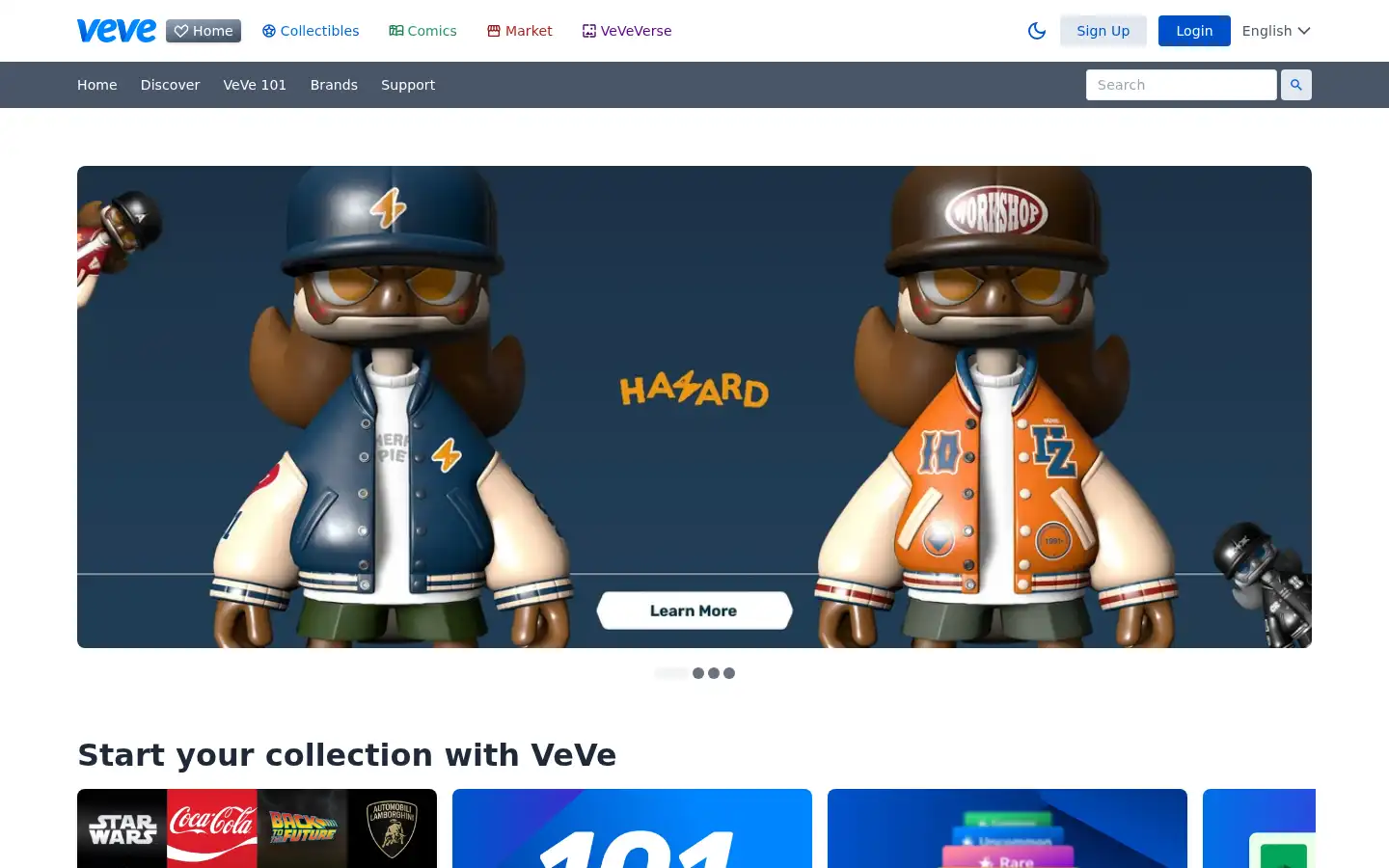 Screenshot of veve.me