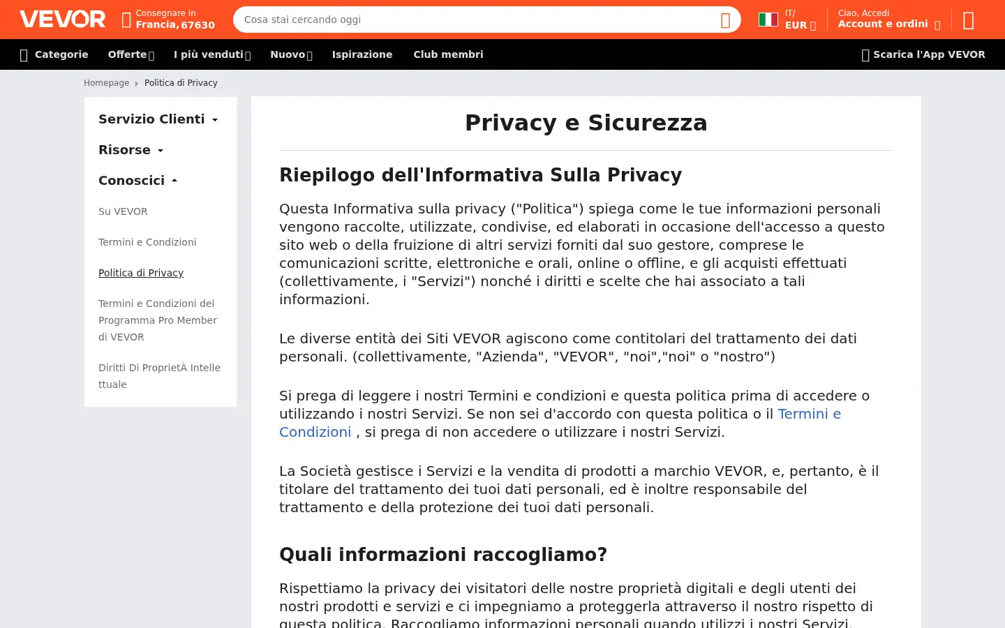 Screenshot of vevor.it