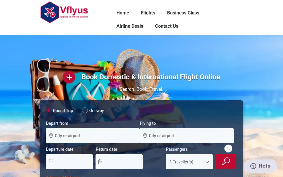 Screenshot of vflyus.com