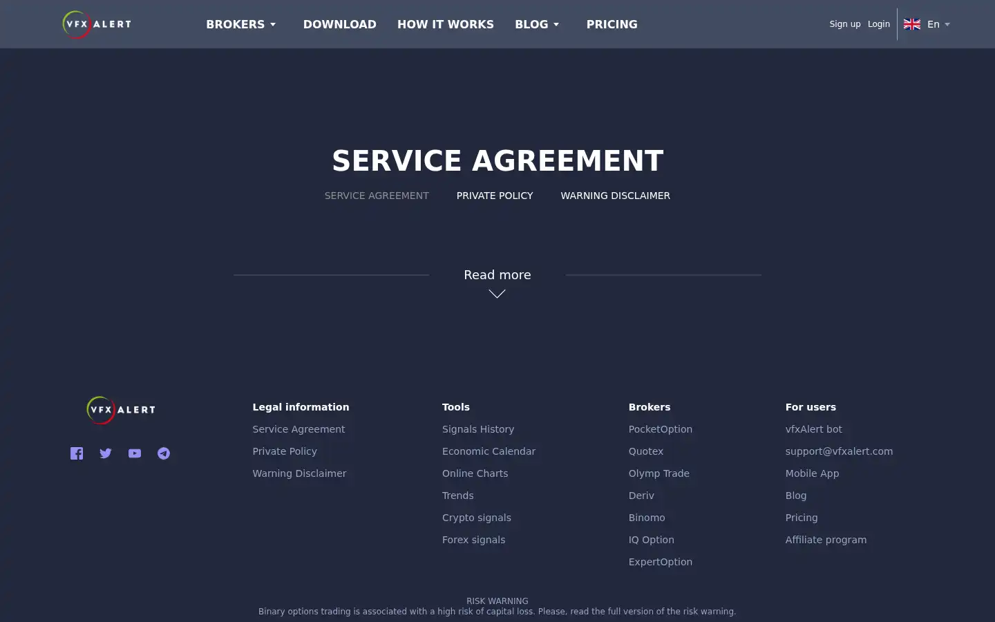 Screenshot of vfxalert.com