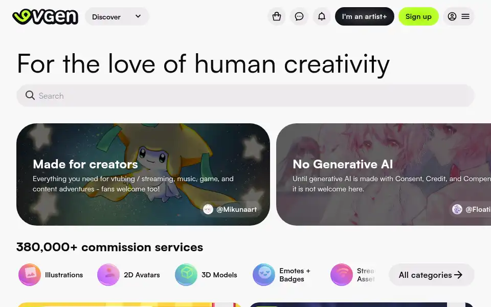 Screenshot of vgen.co