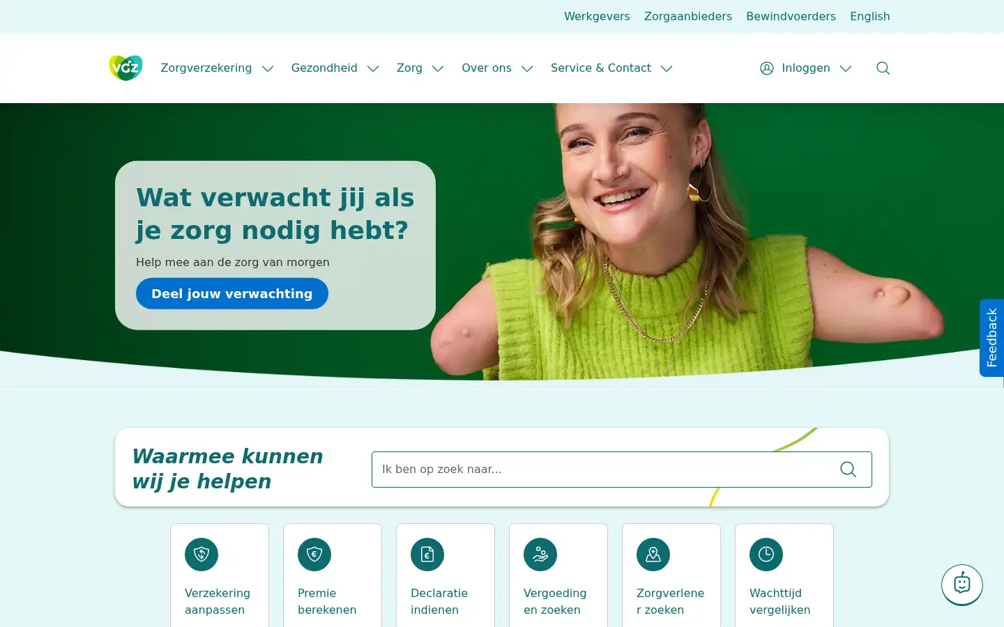 Screenshot of vgz.nl