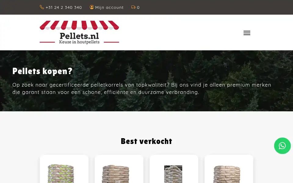 Screenshot of vhpellets.nl