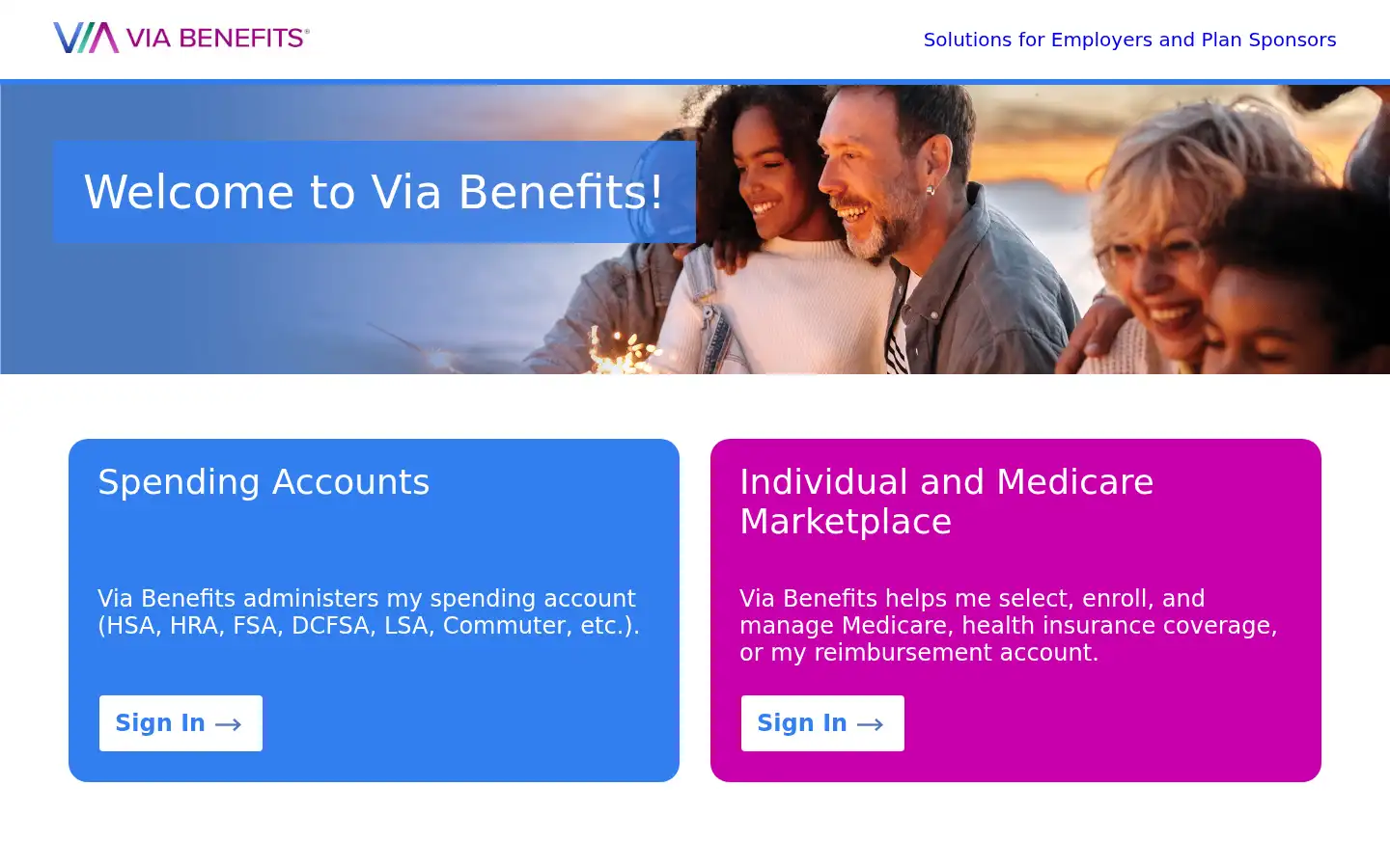 Screenshot of viabenefits.com