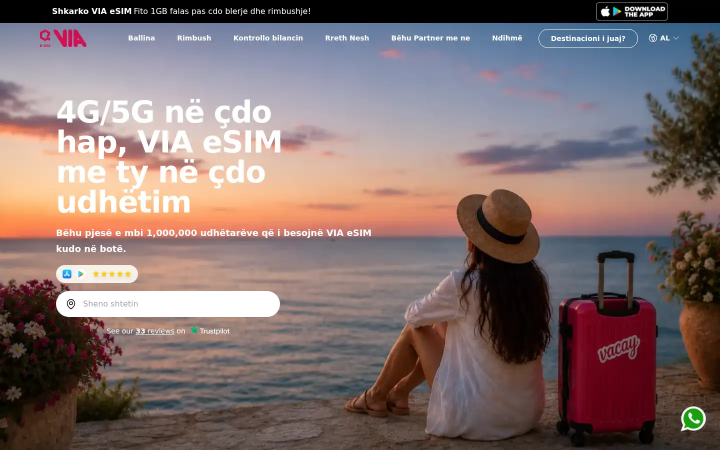 Screenshot of viaesim.com