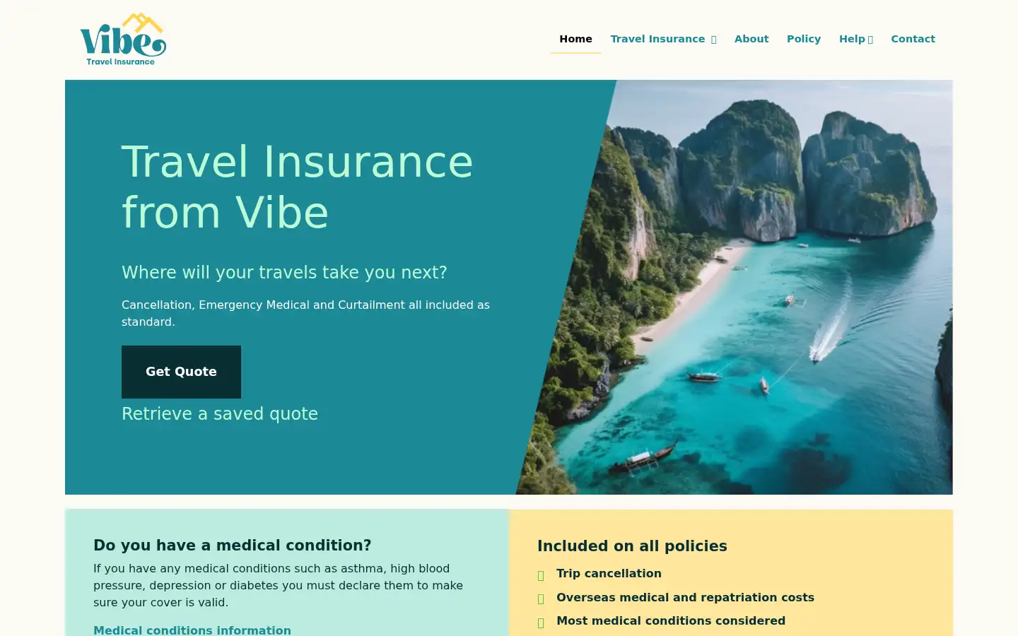 Screenshot of vibeinsurance.co.uk