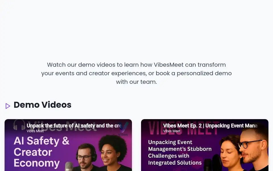 Screenshot of vibesmeet.com