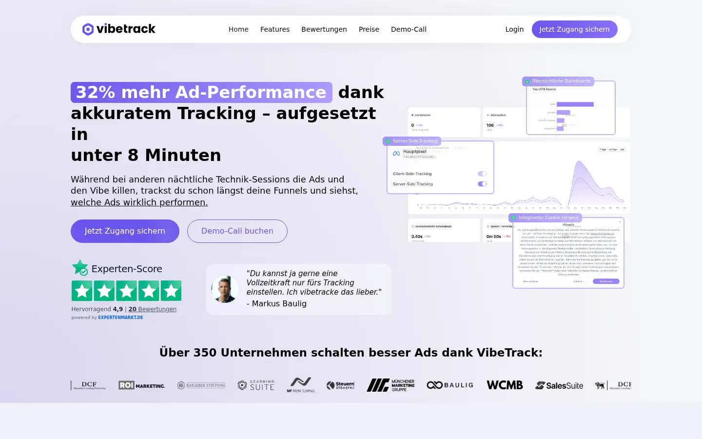 Screenshot of vibetrack.com