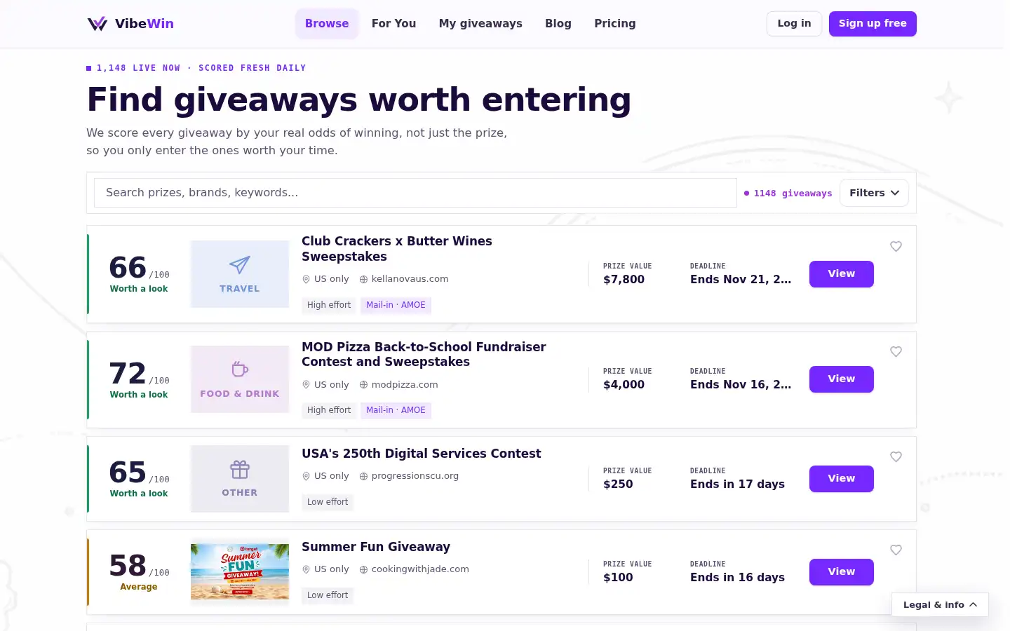 Screenshot of vibewin.app
