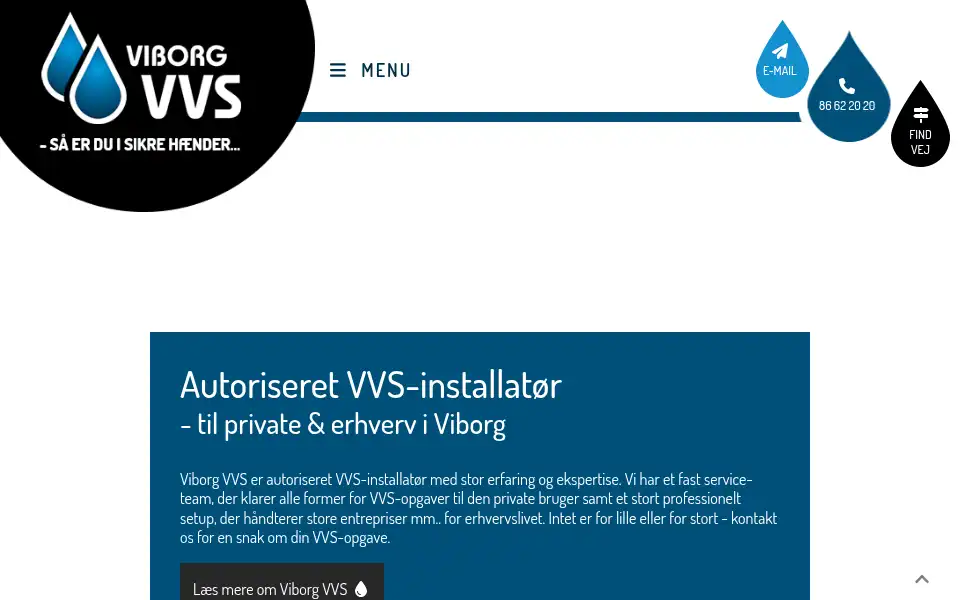 Screenshot of viborgvvs.dk