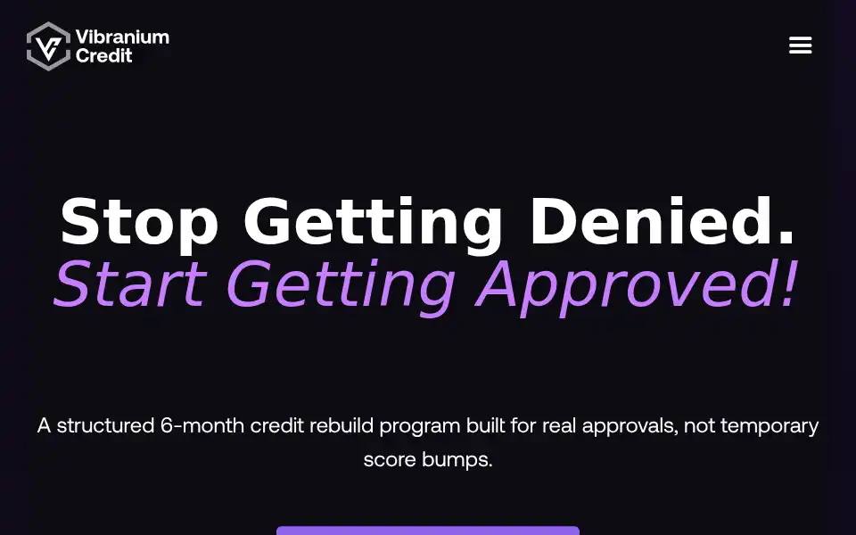 Screenshot of vibraniumcredit.com